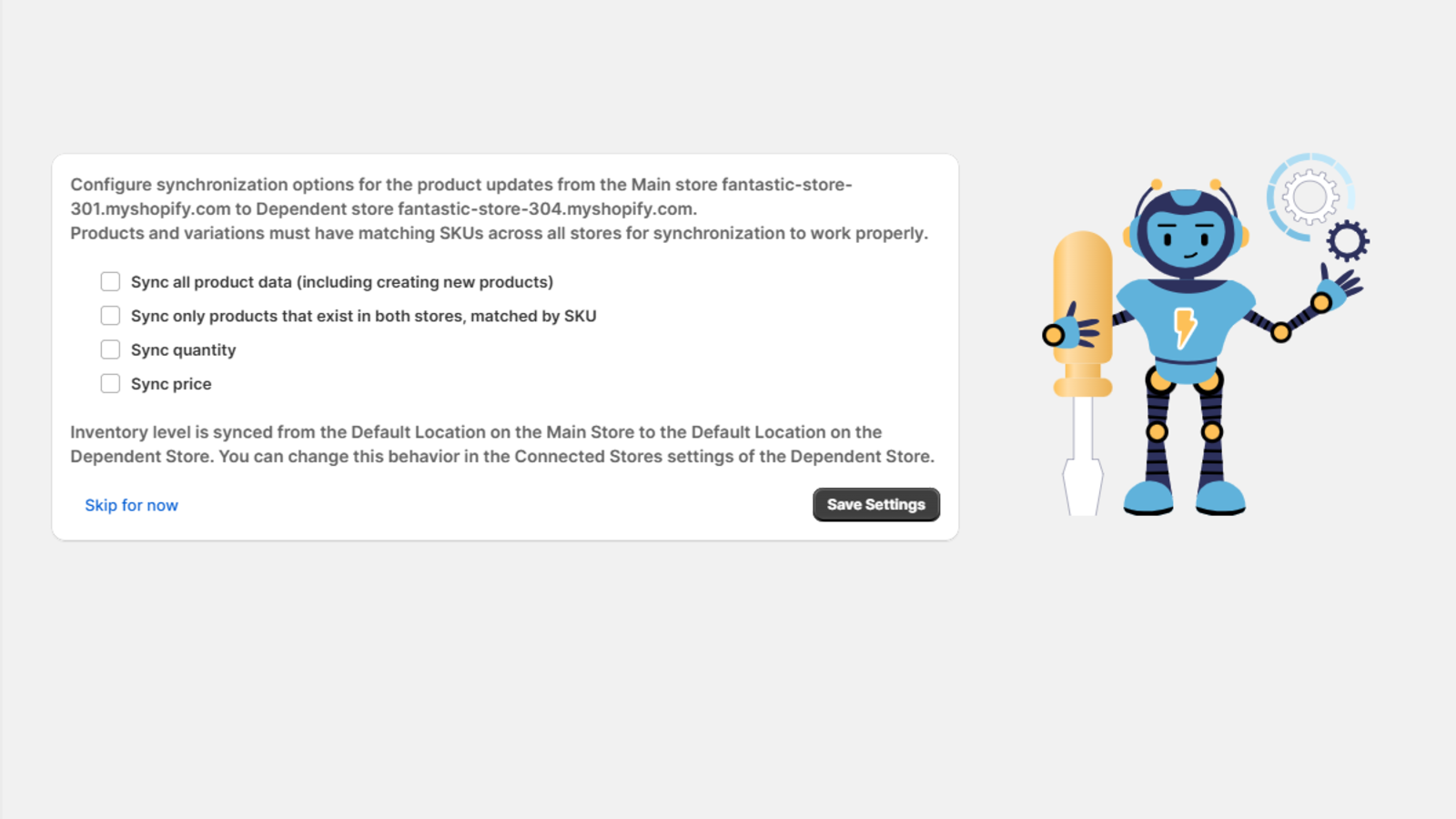 Configure sync preferences